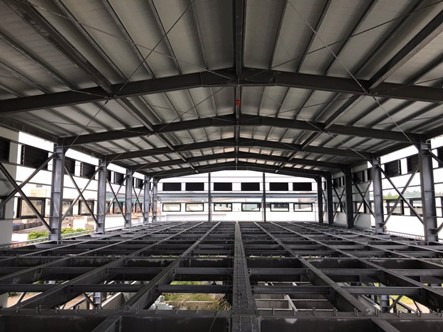 Project Achievement 06-Food Manufacturing Factory-Use Strong House Double Layer Hollow PVC Heat Insulation Roofing Panel