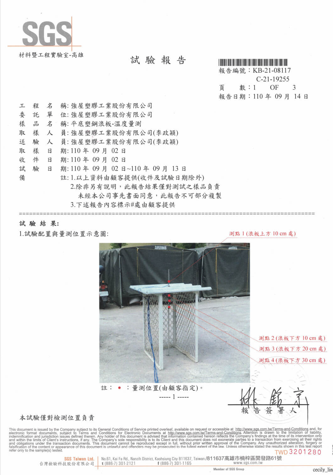 PVC Heat Insulation Roofing Panel Temperature Report